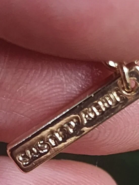 Vintage Saks Fifth Avenue Gold Tone Collar Necklace Black Stone Center 80s - Picture 9 of 9